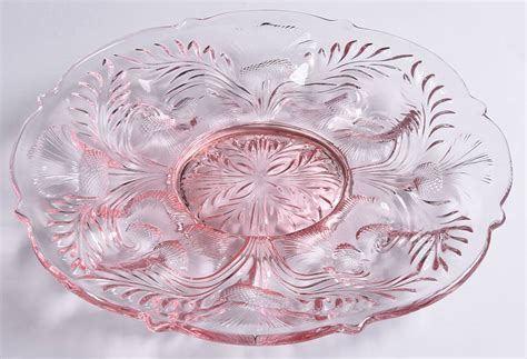 Inverted Thistle Light Pink Rose Egg Round Egg Relish Tray