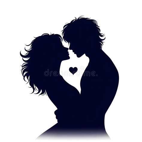 Silhouette Of A Loving Couple On A Colorful Floral Background Stock Illustration Illustration