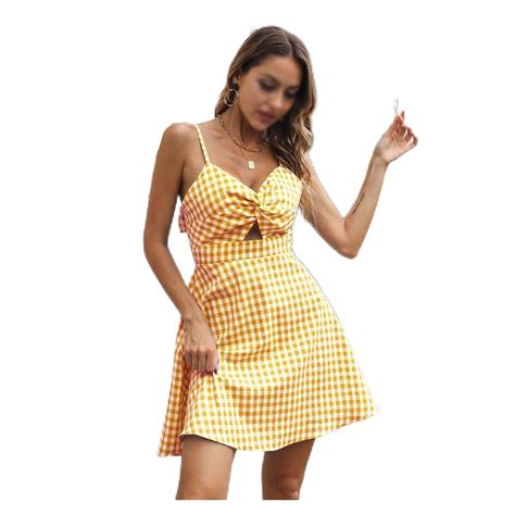 Yellow Plaid Dress