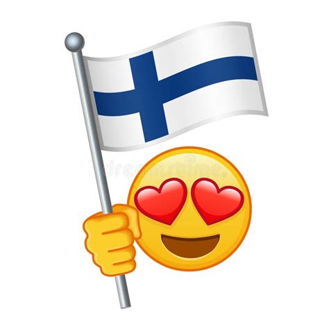 Emoji with Finland Flag Large Size of Yellow Emoji Smile Stock ...