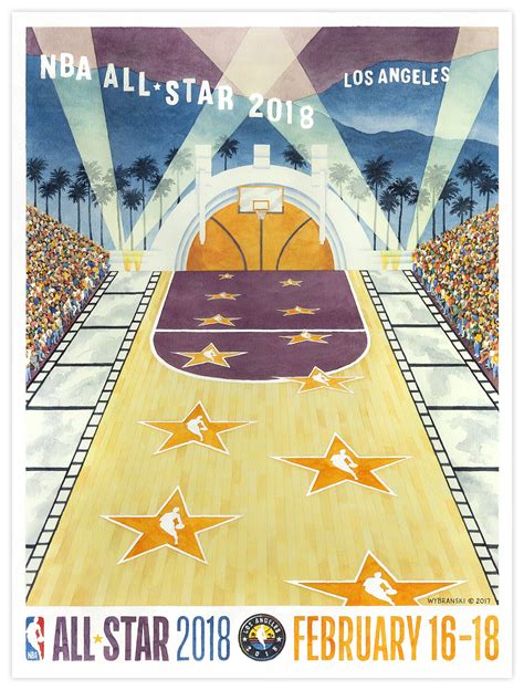 NBA All-Star, NBA, lee wybranski, basketball print, Staples Center, Los ...