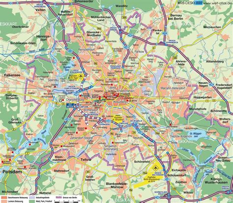 Mapa Berlin - Berlin mapa miasta (Niemcy)