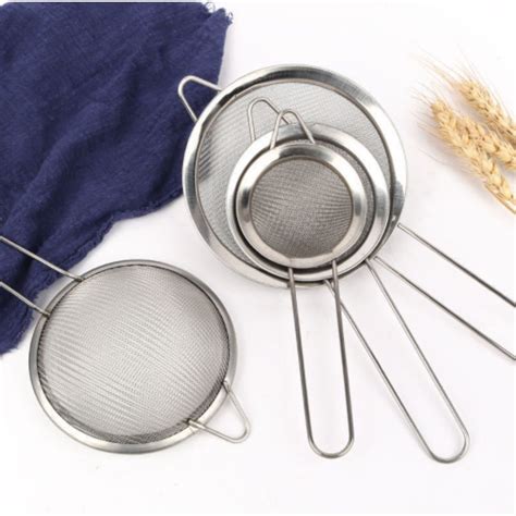 Kit 3 Peças Peneira Coador Em Aço Inox Para Cozinha 3 Tamanhos P M G