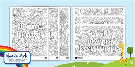 Free Positive Affirmations Mindfulness Colouring Sheets