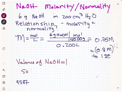 SOLVED 6g Of NaOH Are Dissolved In 200 Cm3 Of Water What Is The