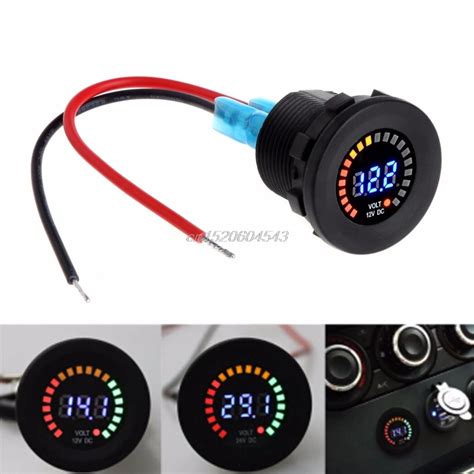 V Waterproof Car Motorcycle Voltmeter Blue Led Digital Display