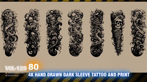 ArtStation - 80 4K HAND DRAWN DARK SLEEVE TATTOO AND PRINT - HIGH END ...