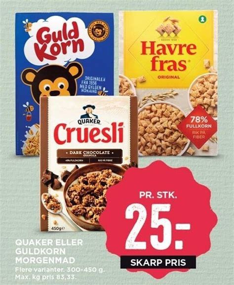 Quaker El Guldkorn Morgenmad Tilbud Hos MENY