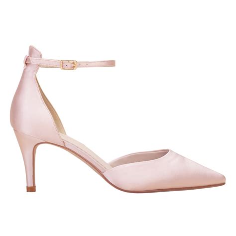 Pink Satin Bridal Shoes Women's Wedding Shoes Heel Round Toe Wedding