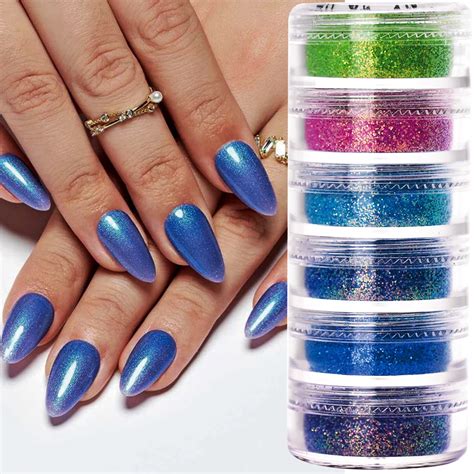 6 5pot Lot Mermaid Chameleon Nail Glitter Sequins Untra Thin Hexagon