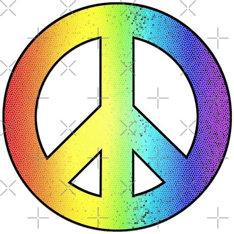 "Large Rainbow Peace Sign 4" by litmusician | Redbubble