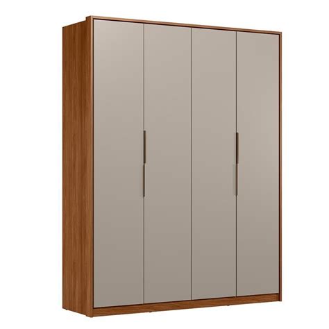 Guarda Roupa Casal Attore 4 Portas Nogueira nude Prime Demartêz