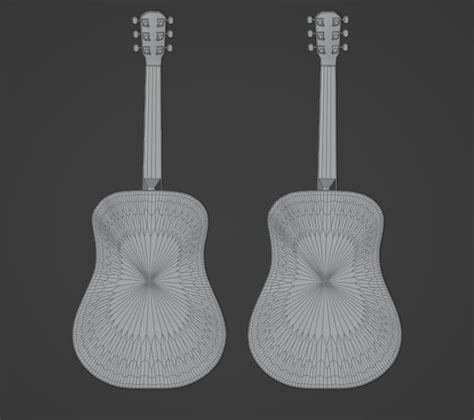 3d Model Acoustic Six String Guitars Vr Ar Low Poly Cgtrader