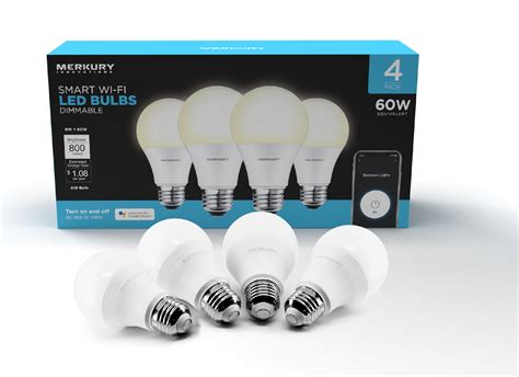 Merkury Innovations Dimmable W Equivalent Wi Fi Smart Bulb Pack