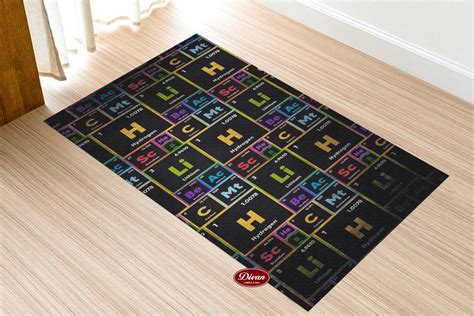 Periodic Table of Elements Area Rug Washable Personalized Tabular ...