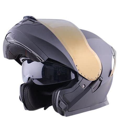 Casco Moto Articulado Certificado Jhonson Doble Visor En Negro Cascos