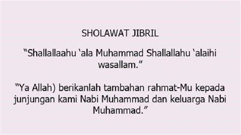 Sholawat Jibril Amalkan Sholawat Nabi Setiap Hari Agar Rezeki Lancar