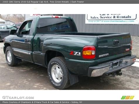 2003 Gmc Sierra 1500 Sle Regular Cab 4x4 In Polo Green Metallic Photo No 46795125