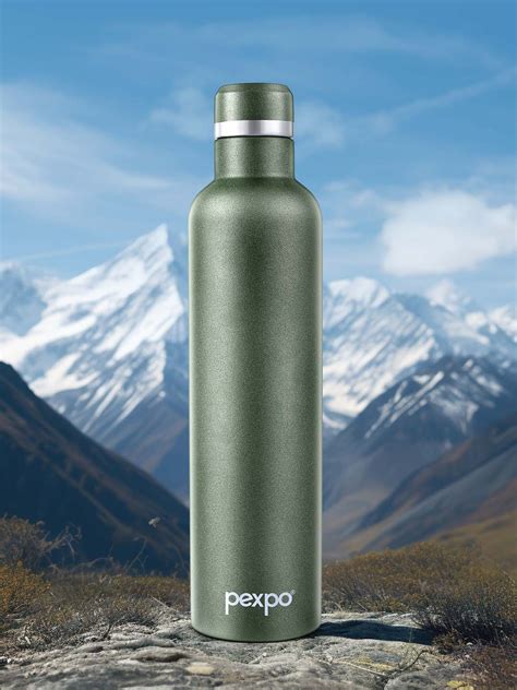 Buy Pexpo Oreo Green ISI Certified Thermosteel Hot And Cold Flask Water Bottle 980ml Water