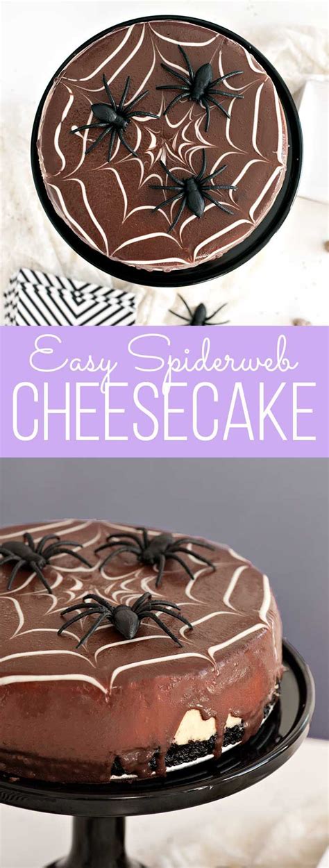 Spiderweb CheeseCake Recipe Desserts Halloween Food Desserts Easy