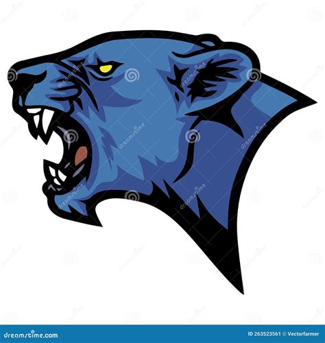 Panther Head Roaring Logo Design Vector Stock Vector Illustration Of