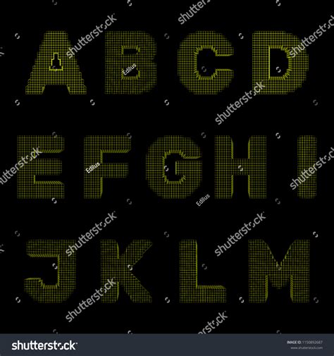 D Pixelated Capital Letter Setisolated On Stock Vector Royalty Free