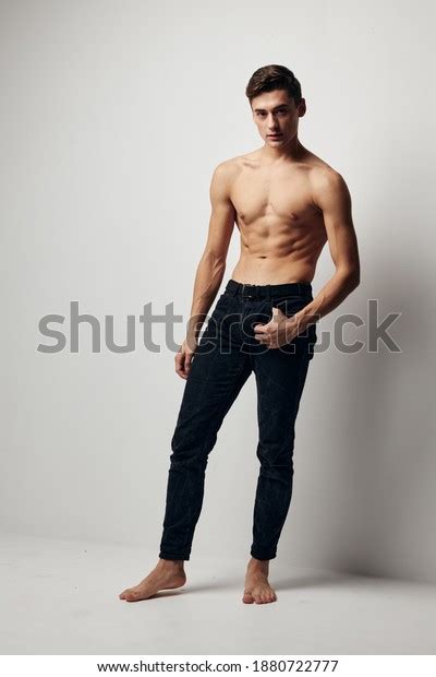 Sexy Guy Naked Torso Trousers Standing Stock Photo Shutterstock