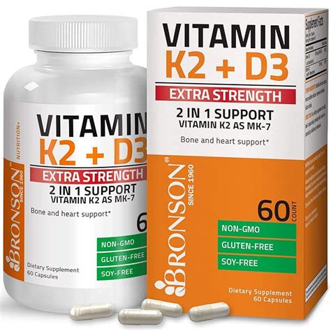 Buy Bronson Vitamin K Mk With D Extra Strength Supplement Bone And