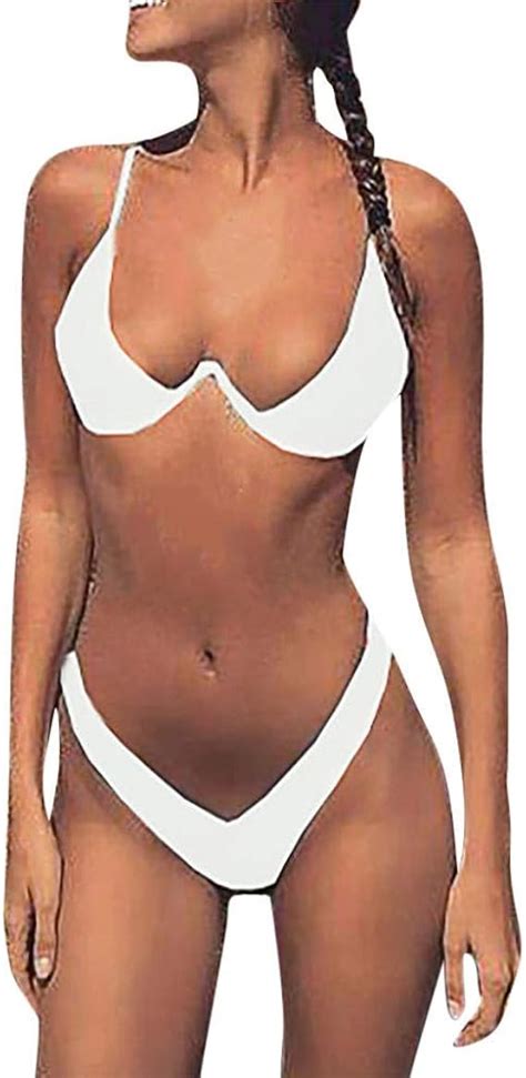 QQQQC Ropa erótica Conjunto de Bikini de Mujer Traje de baño Sexy Bañarse con Hombros