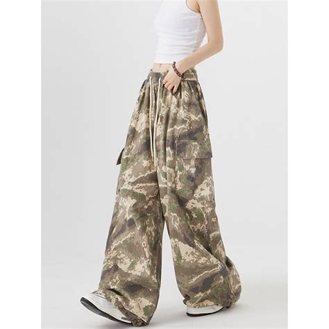 Hot Girl High Street Hip Hop High Waisted Camouflage Cargo Pants Vanci Co