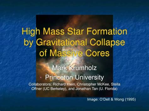 PPT - High Mass Star Formation by Gravitational Collapse of Massive ...