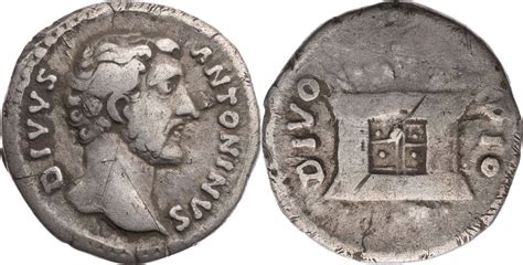 R Mische Kaiserzeit Denar N Chr Divus Antoninus Pius Kopf Divo