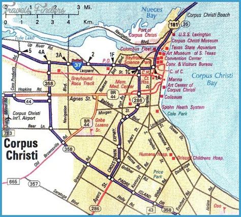 Corpus Christi Map - TravelsFinders.Com