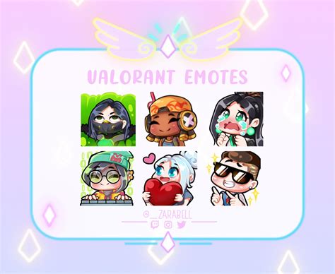 Cute Valorant Emotes Pack 1 Animated Emote Twitch Etsy