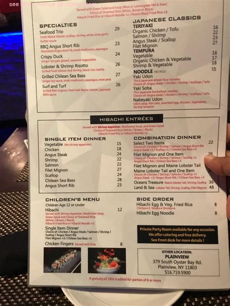 Menu At Miko East Northport Sushi And Hibachi Restaurant East Northport