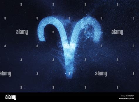 Aries Zodiac Sign Abstract Night Sky Background Stock Photo Alamy