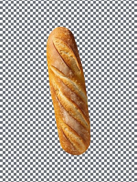 Pan largo recién horneado aislado sobre un fondo transparente Archivo