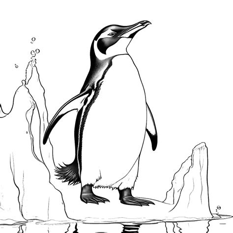 Penguin On Iceberg With Fish Coloring Page Lulu Pages