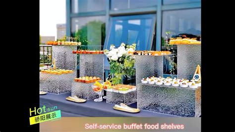 Factory Wholesale Stable White Acrylic Buffet Food Cubes Display