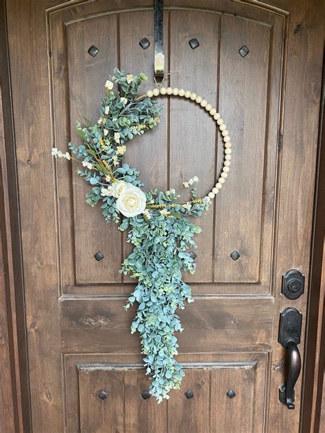 Neutral Wreath Year Round Wreath Boho Decor Bohemian Etsy