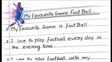 Essay On My Favourite Game Football 10 Lines Essay On My Favourite