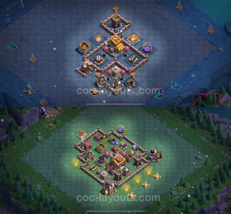 Melhor Layout CV6 Base Do Construtor Link COC Clash Of Clans 2022