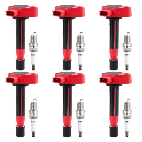 Pindex 6 Pack Ignition Coils And Iridium Spark Plugs UF242 7098 Coil