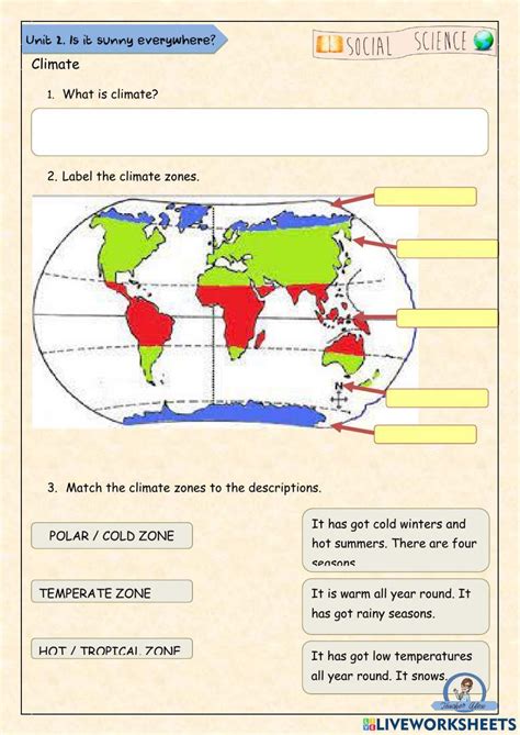 Climate zones interactive activity | Live Worksheets - Worksheets Library