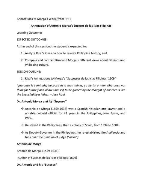 Annotation Of Antonio Morgas Sucesos De Las Islas Filipinas