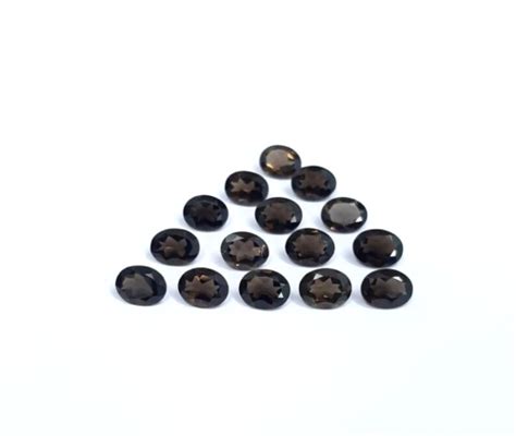 Lot Of 50 Pcs Natural Smoky Quartz 5x4mm Oval Shape Faceted Cut Loose