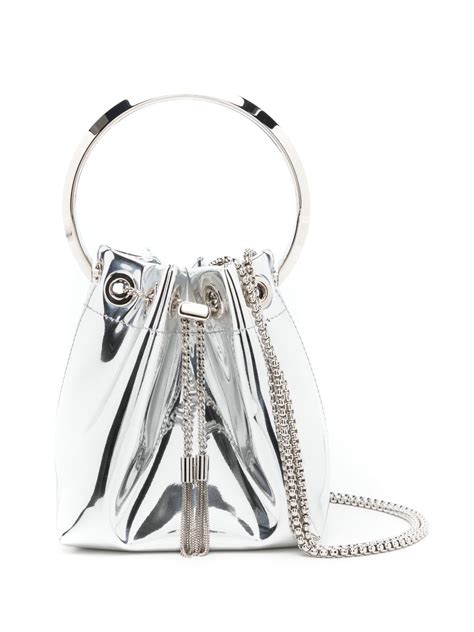 Jimmy Choo Bon Bon Metallic Mini Bucket Bag Farfetch