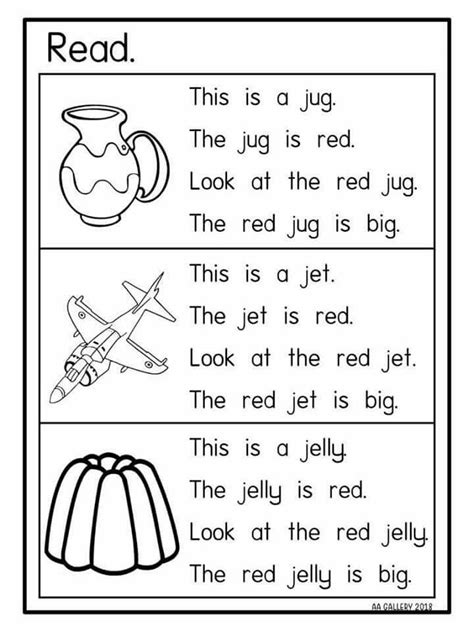 Printable Reading Materials For Kindergarten