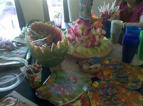 Dollar Tree Luau Party Plus Watermelon Fruit Bowl Summer Party