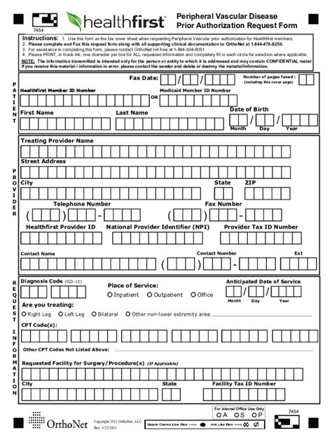 Fillable Online Provider Prior Authorization Form Health First Fax